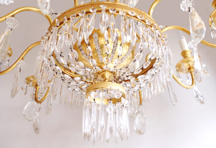 Directoire style chandelier with crystal