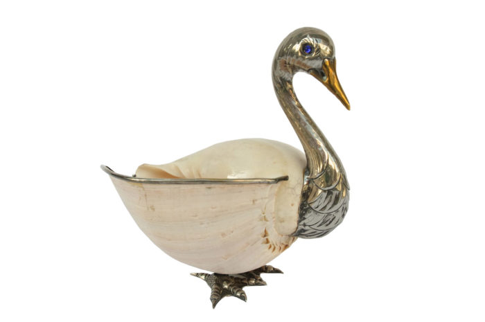 binazzi metal swan trinket bowl