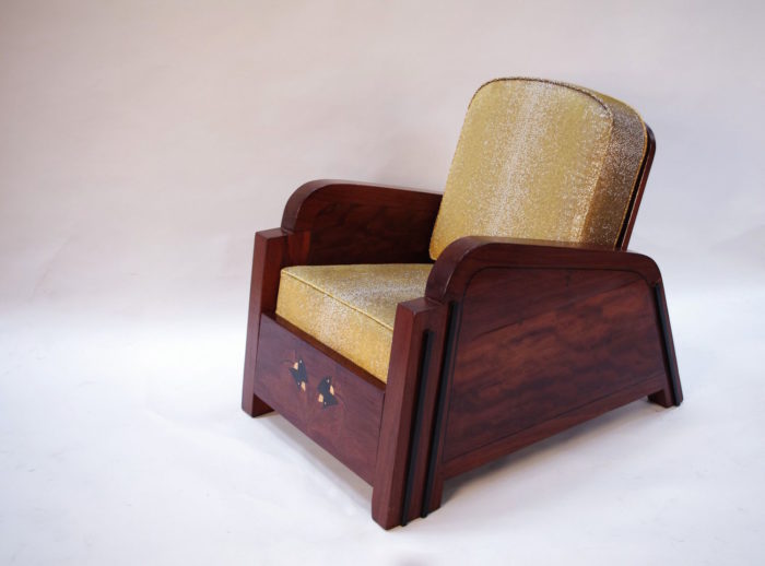 art deco armchair wood sharksin