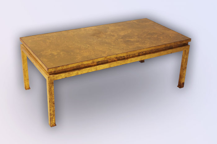 coffee table wrought iron gilt