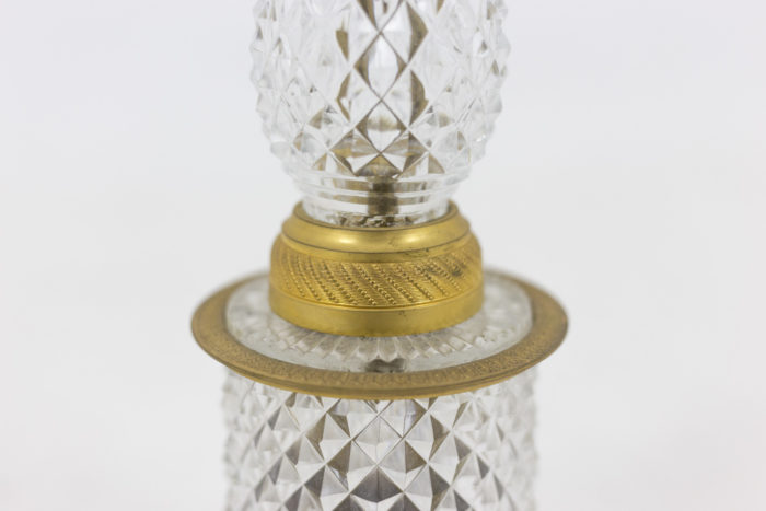 lampe cristal taille bague bronze