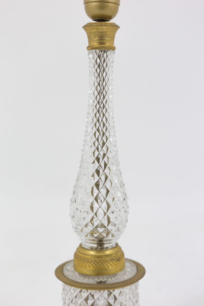 lampe cristal taillé fut balustre