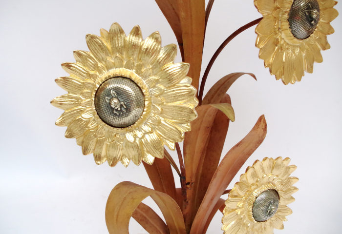 lampe laiton bronze doré tournesols