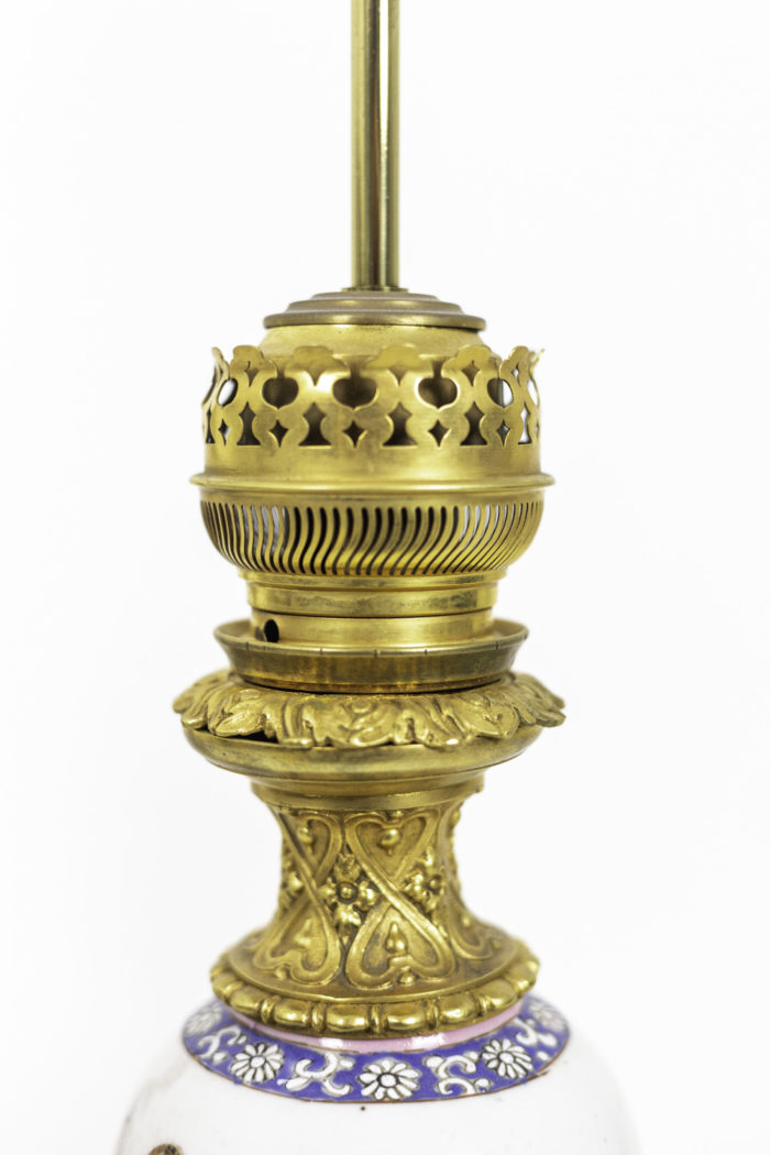 lampes porcelaine chinoise famille rose bronze doré
