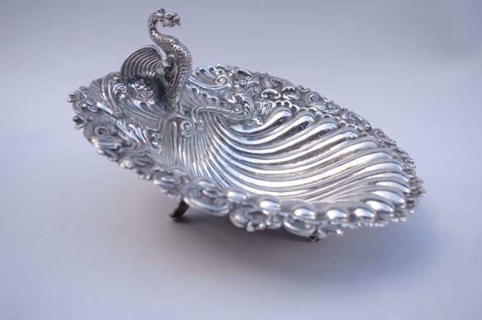 center table shell silverplated