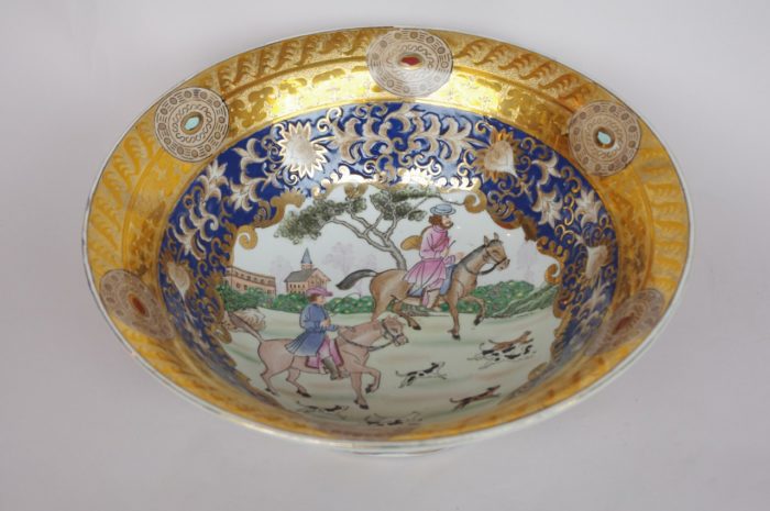 coupe porcelaine chasse chinois