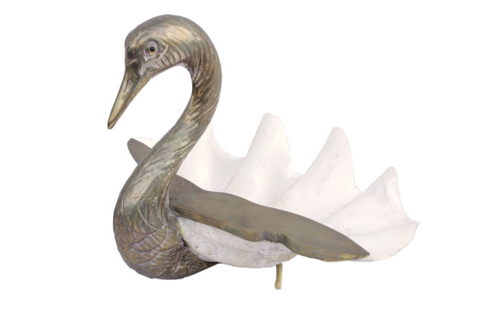 shell brass swan