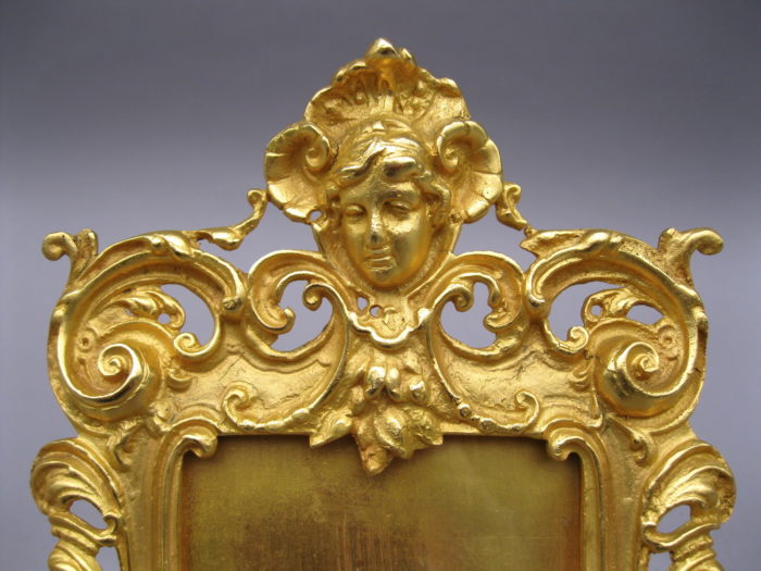 cadre photo ovale rectangle bronze doré Louis XV
