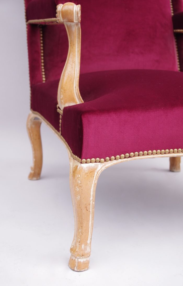 fauteuil velours louis XV