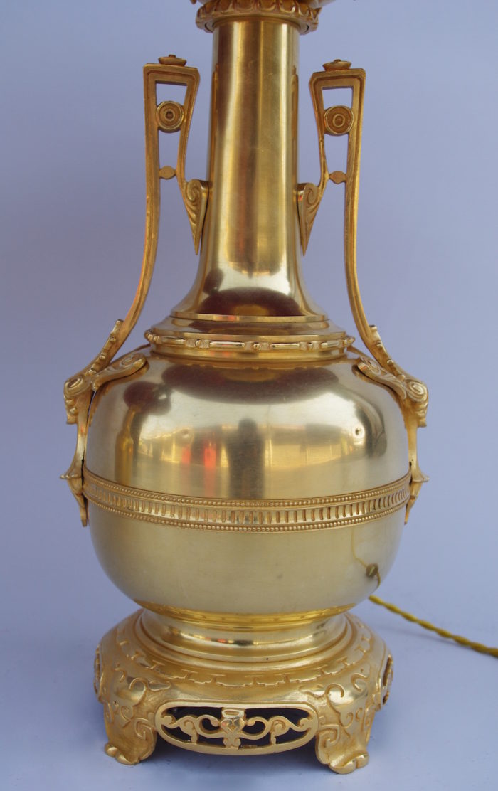 lampe bronze doré