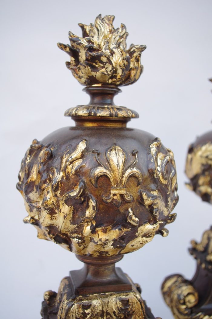 chenets renaissance bronze