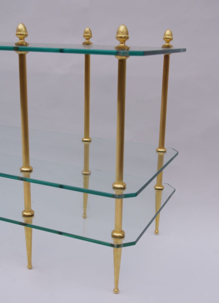glass gilt brass table