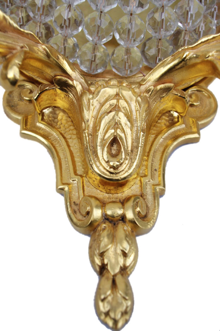 gilt bronze and glass sconces