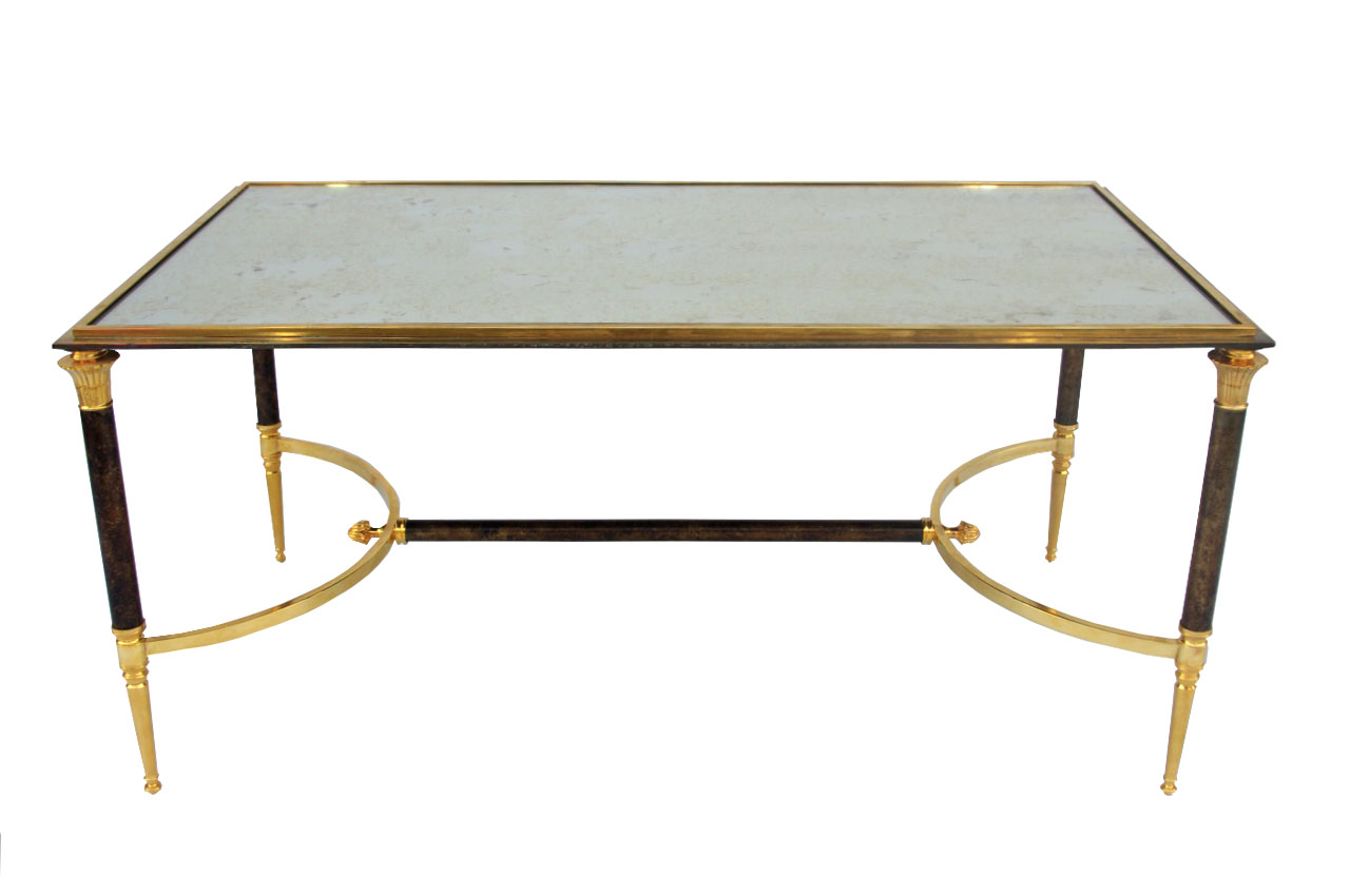 Gilt And Patinated Metal Coffee Table From Maison Jansen