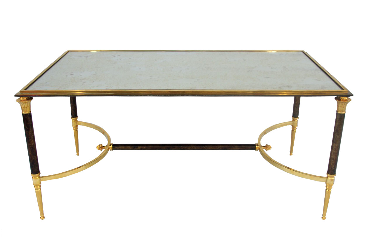 Gilt And Patinated Metal Coffee Table From Maison Jansen Gilt And Patinated Metal Coffee Table From Maison Jansen