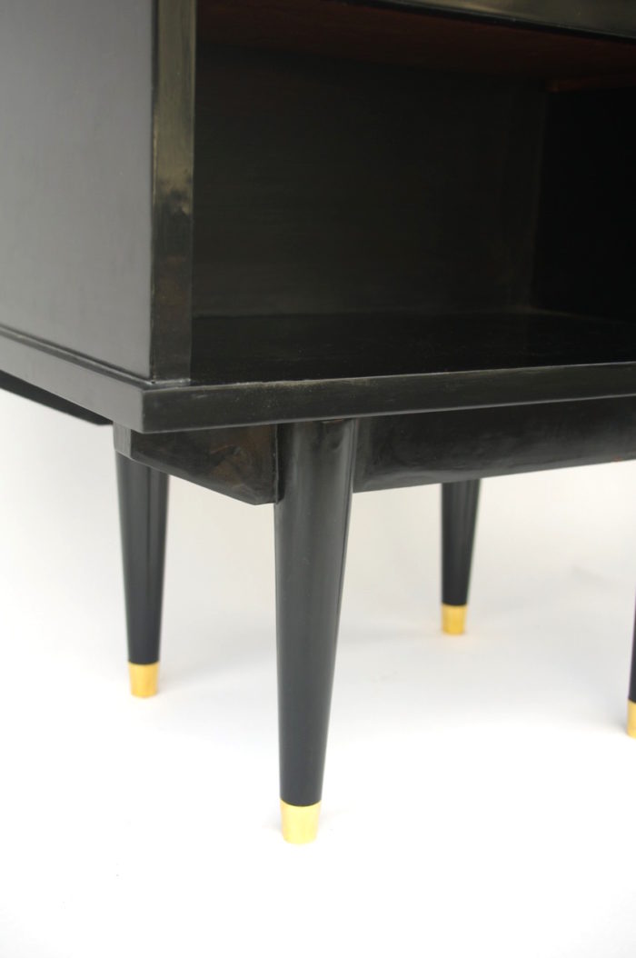 black lacquered side tables