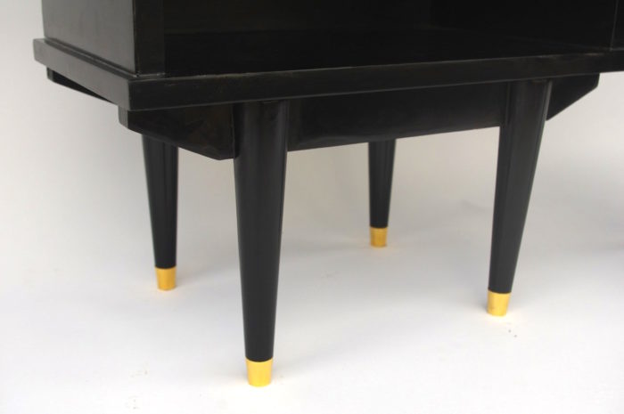 black lacquered side tables