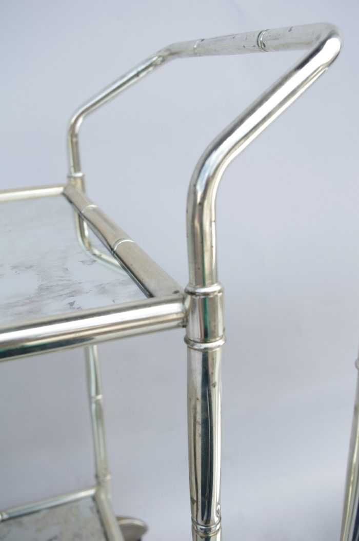 rolling trolley silvered bamboo