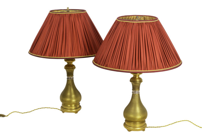 maison gagneau lamps guilloche gilt brass