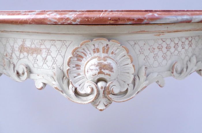 console Louis XV 1900 marble wood