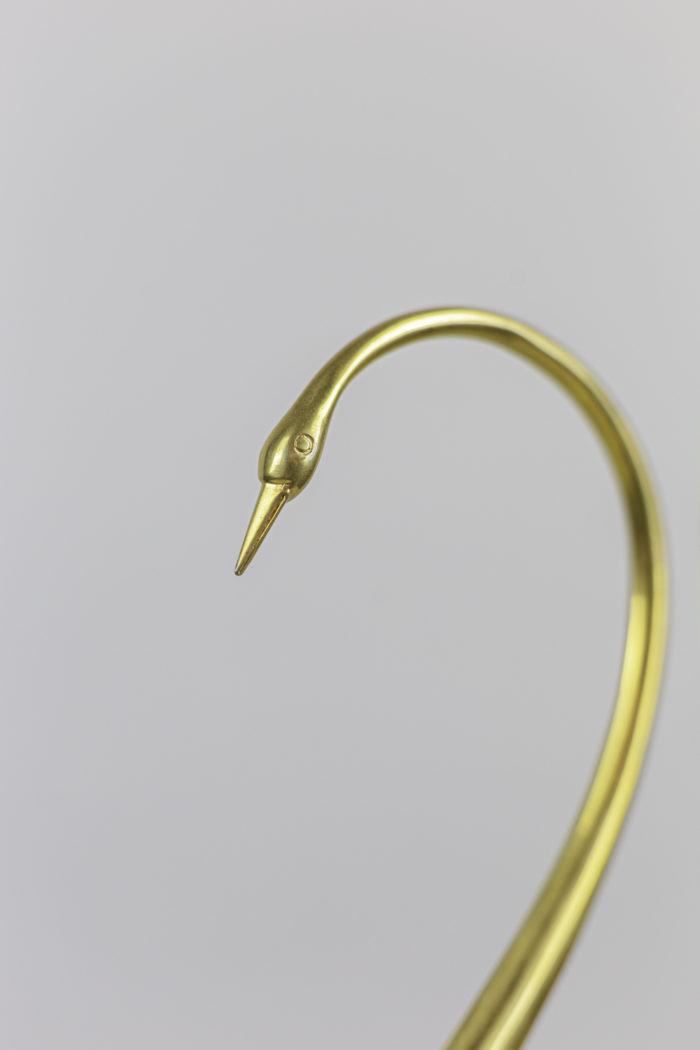sculpture oiseau laiton doré