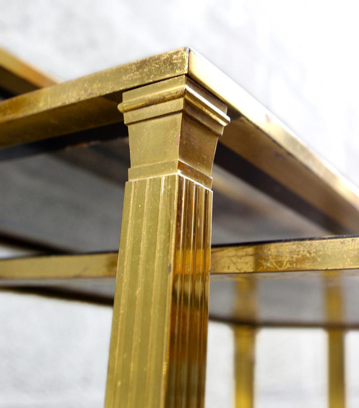 gilt metal nesting tables detail