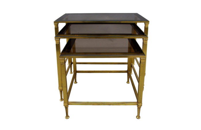 gilt metal nesting tables front