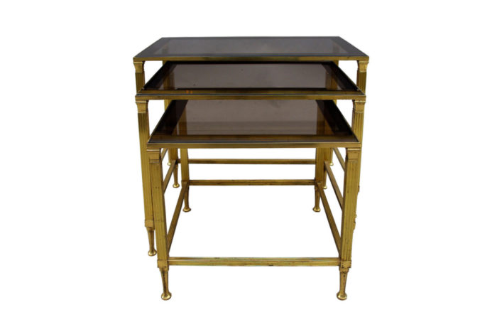 gilt metal nesting tables front