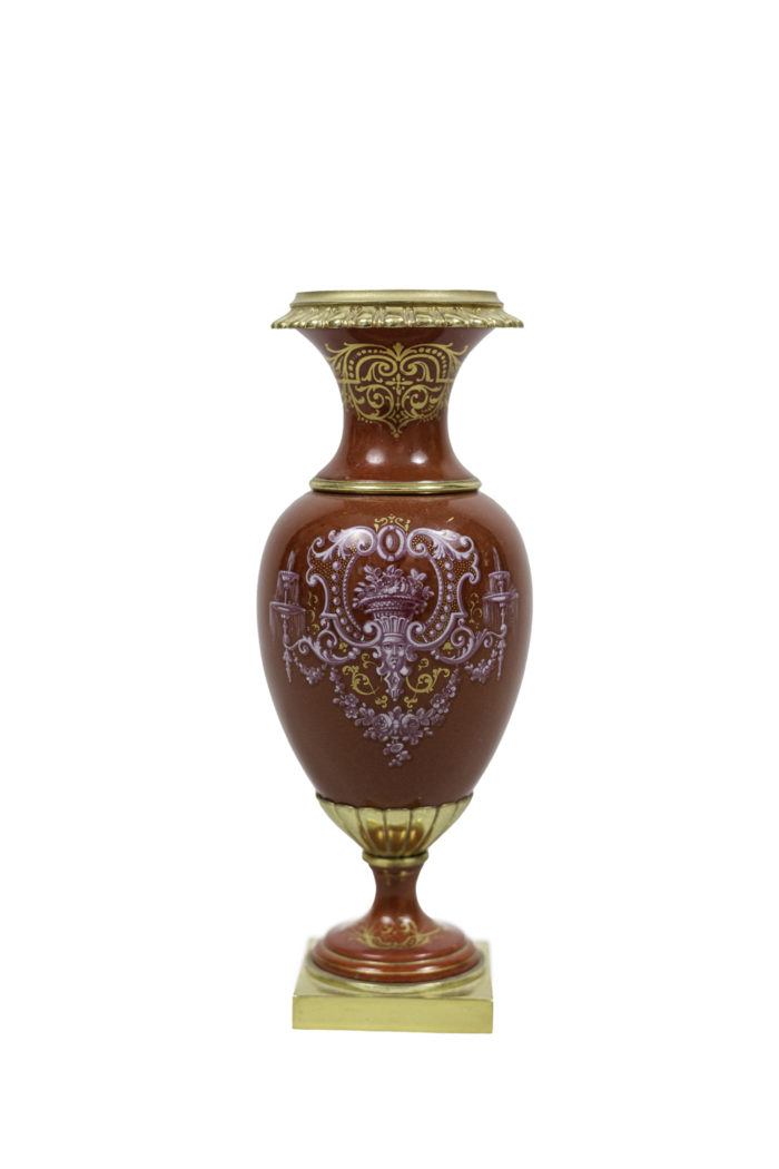 vases porcelaine rouge bonze doré 2