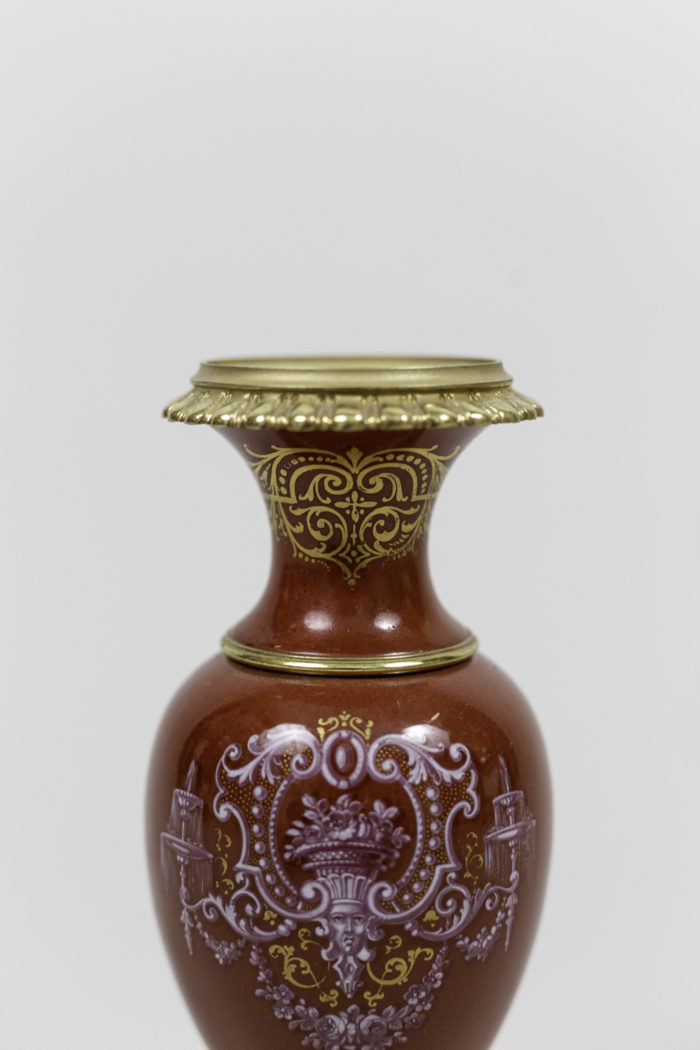 vases red porcelain gilt bronze mount