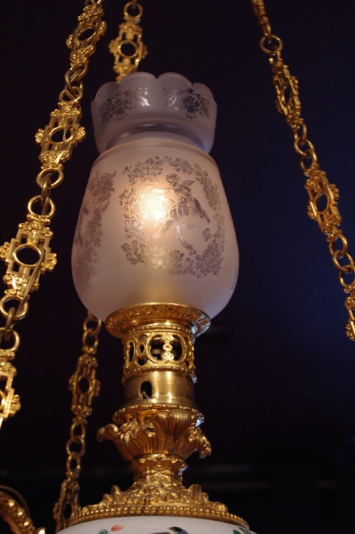 chandelier porcelain canton gilt bronze