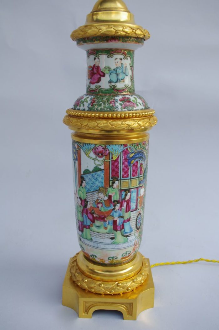 cylindrical lamp canton porcelain
