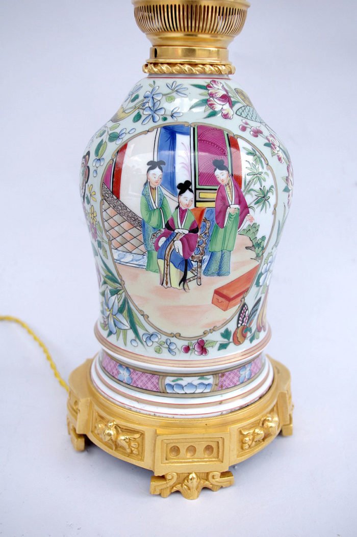 lampe porcelaine famille rose palais