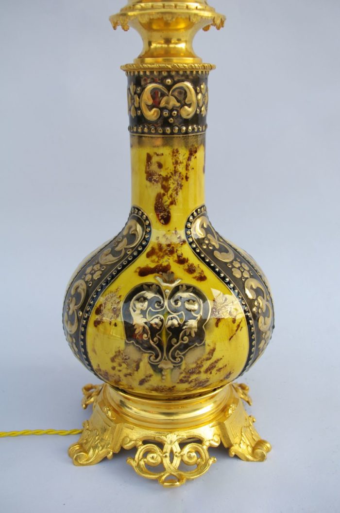 lampe arabisante faience lunéville fut