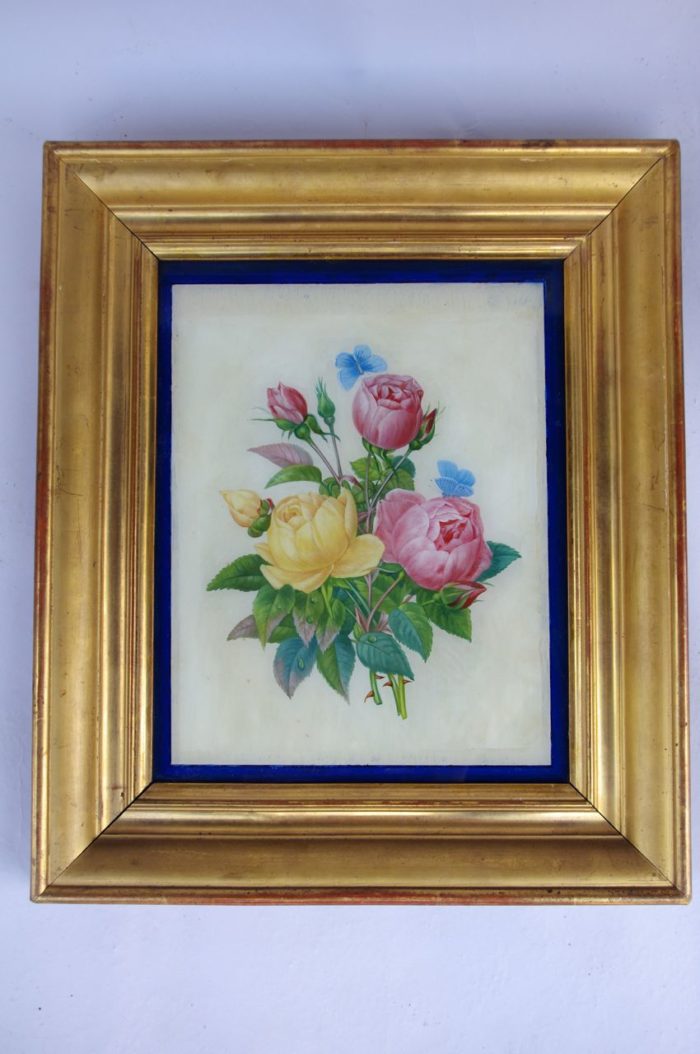 reverse glass painting flowers