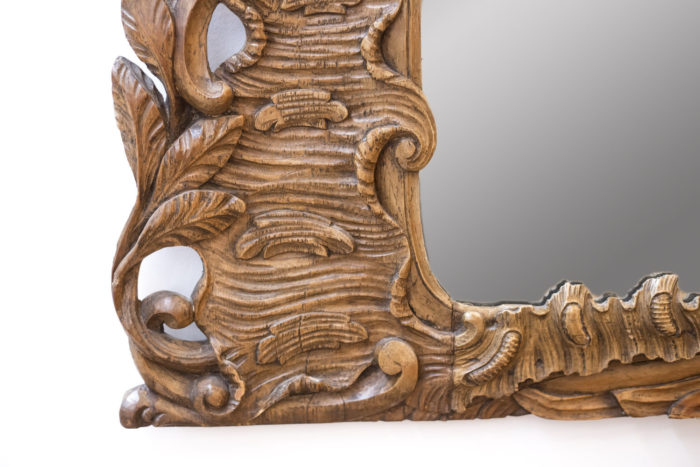 Miroir bois sculpté rococo angle