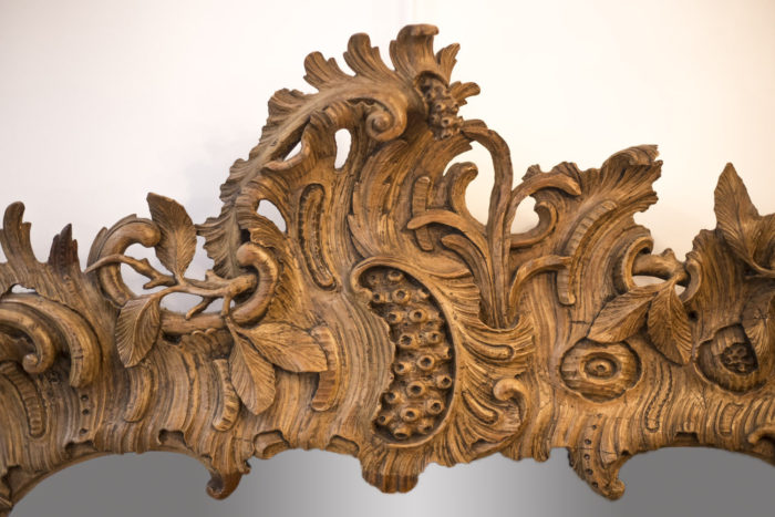 Miroir bois sculpté rococo cartouche coquille