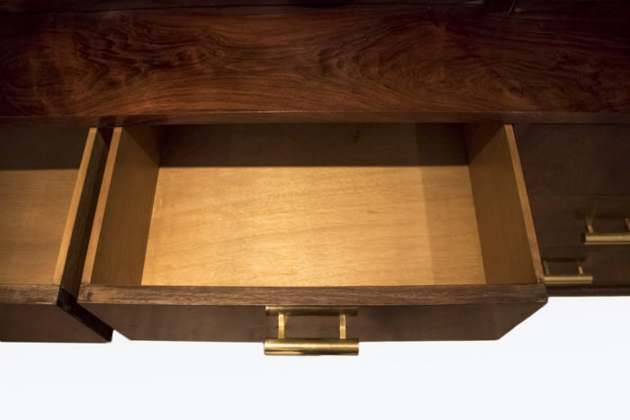 art deco bookcase mahogany drawer open