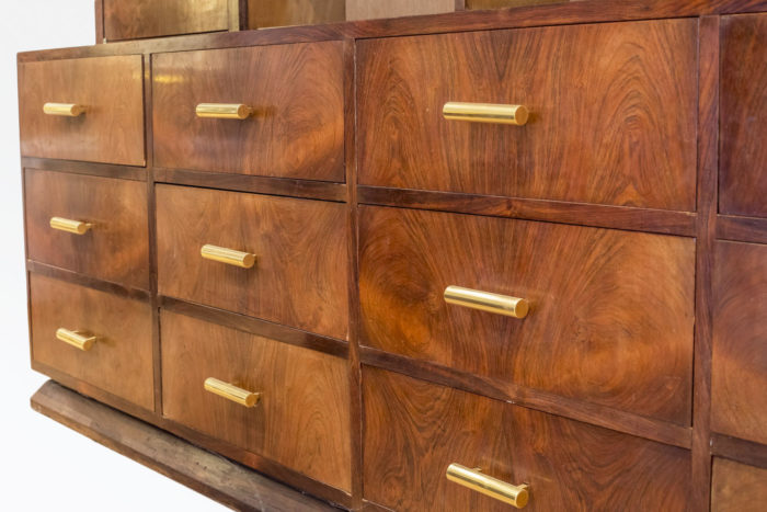 art deco bookcase mahogany drawer
