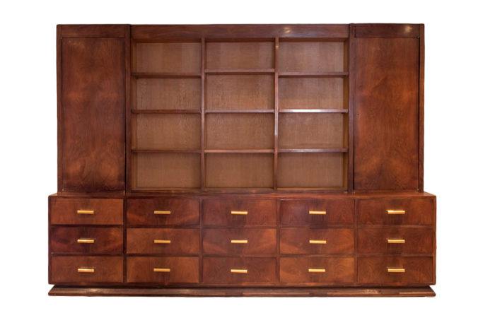 art deco bookcase mahogany