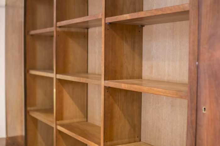 art deco bookcase mahogany shelves