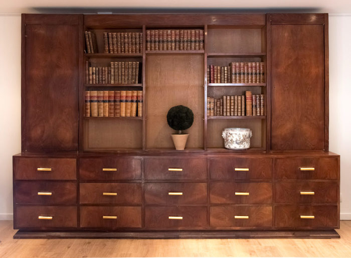 art deco bookcase mahogany