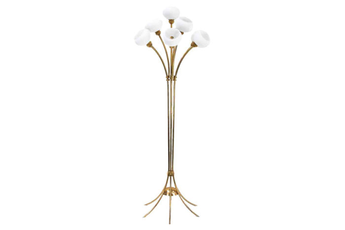 tulip floorlamp gilt brass