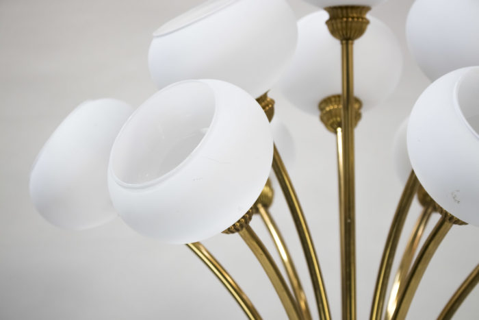 tulip floorlamp gilt brass glass