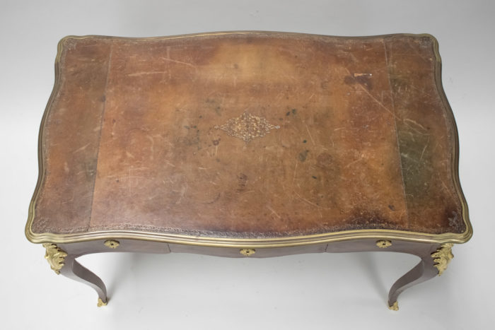 louis xv style flat desk leather top