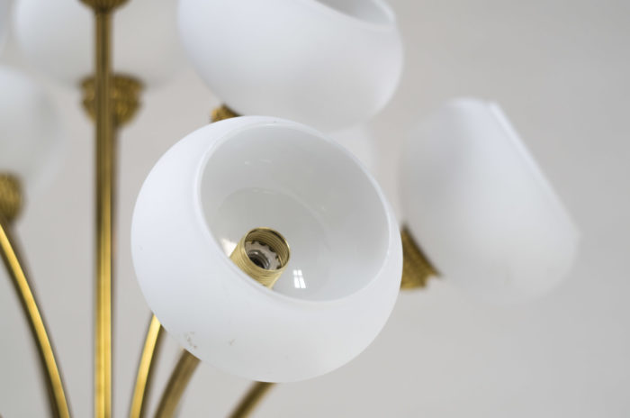 tulip floorlamp gilt brass glass lights