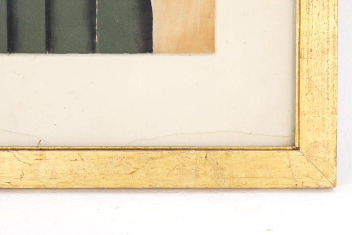 gilt wood frame engraving léger