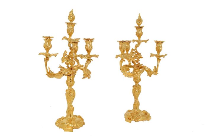 gilt bronze louis xv candelabra