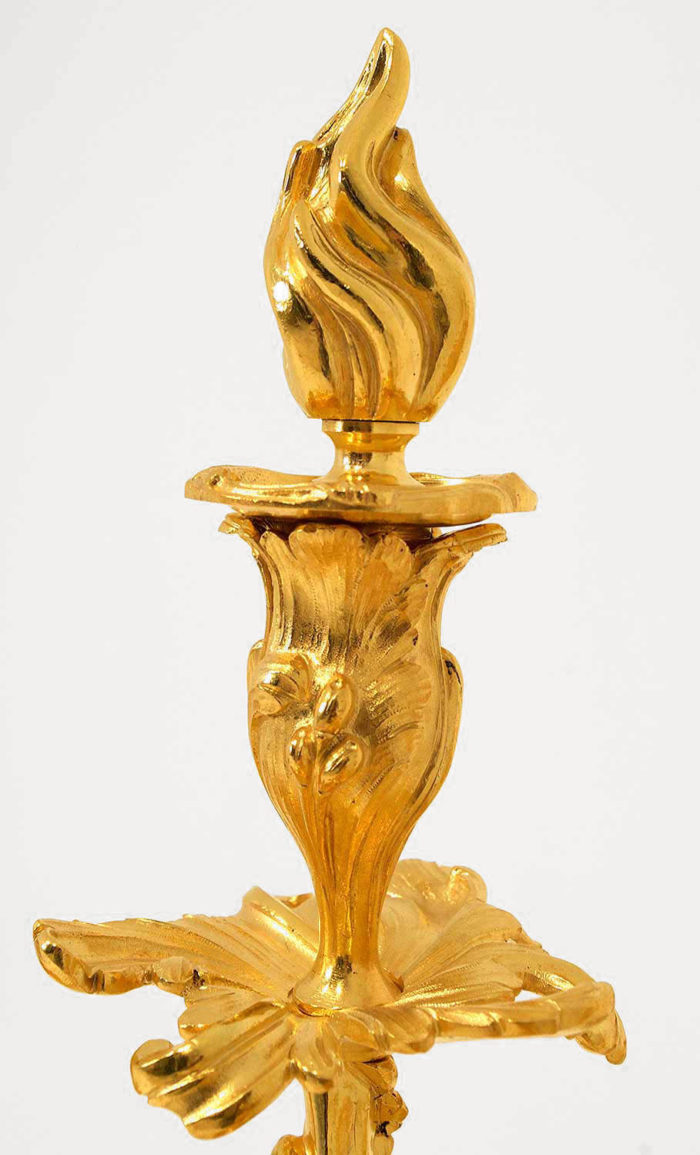 gilt bronze louis xv candelabra torch