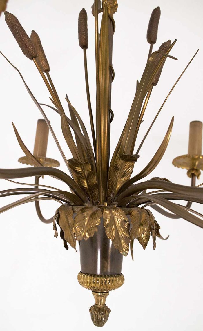 chandelier maison charles reeds roseau gilt bronze